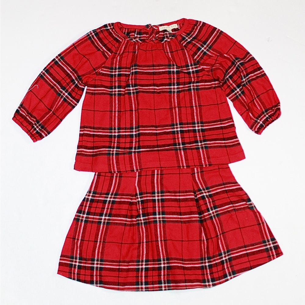 Copper Key Red Black Plaid Girls Matching Set